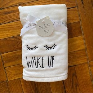 Set of Rae Dunn Wake Up hand towels